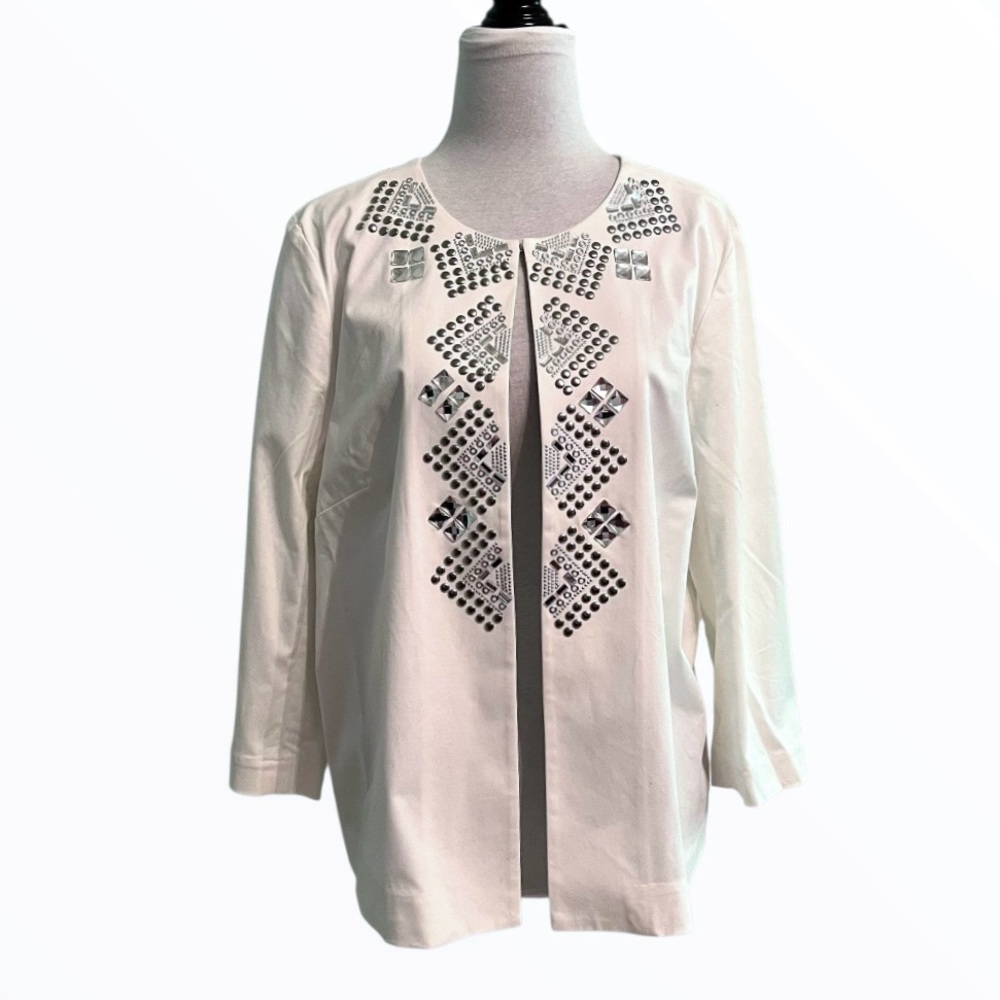 Joan Rivers NWT White Beaded Jacket | Size 16 | TSC Exclusive | Rare Find